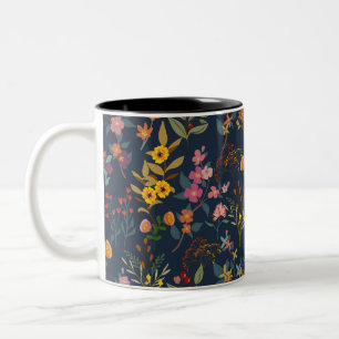 Grymmande,Vacker färgad vildblomma Två-Tonad Mugg