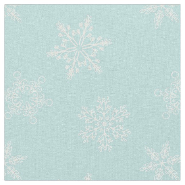 Grymt Baby blue Snöflingor-jul, Mönster Tyg (Närbild)