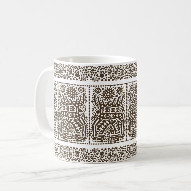 Grymt Gravyr: Majestätisk jättehjort Kaffemugg (Framsida vänster)