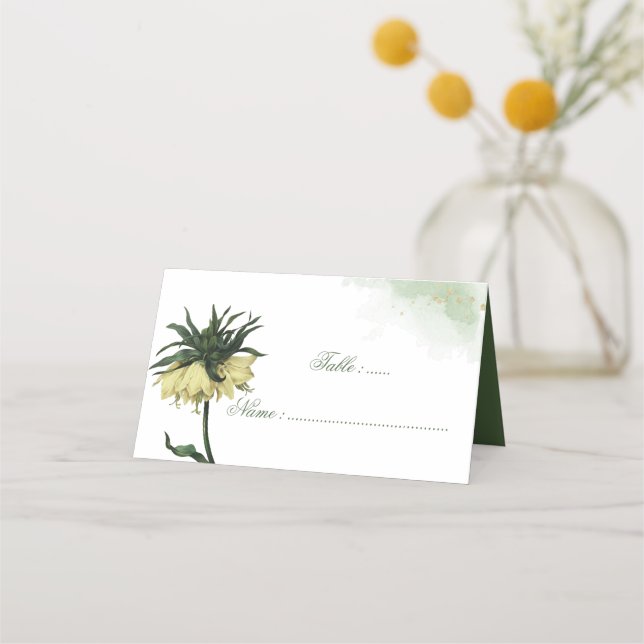 Grymt gult-blomstergrönt kort (Framsida)