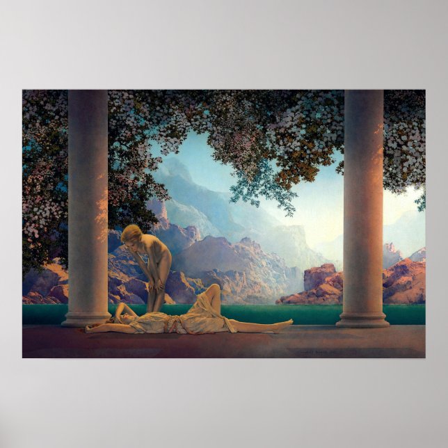 Gryning av Maxfield Parrish från 1922 Poster (Framsidan)