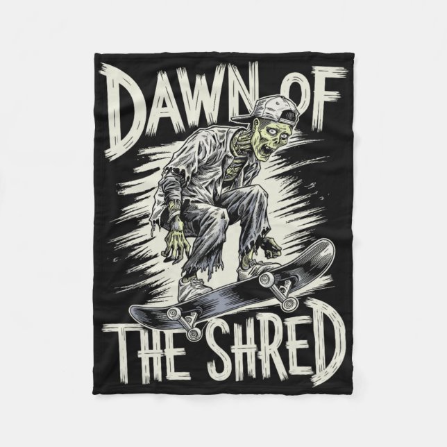 Gryning Av Shred Halloween Zombie Skateboardåkare  Fleecefilt (Framsidan)