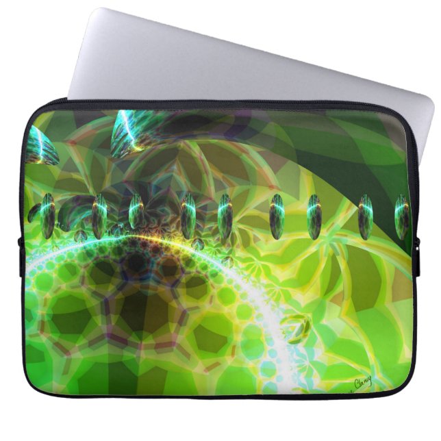 Gryning av Time - limefrukt & guld dyker upp Laptop Sleeve (Framsidan)