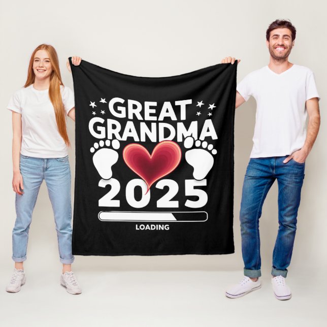 Gryning mamma Laddar 2025 Graviditetsannonsering Fleecefilt (På plats)
