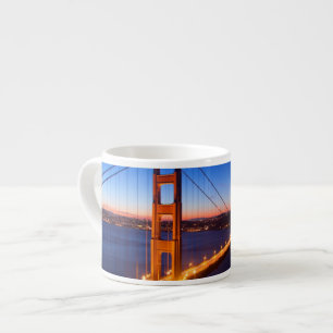 Gryning över San Francisco och den guld- grindbro Espressomugg