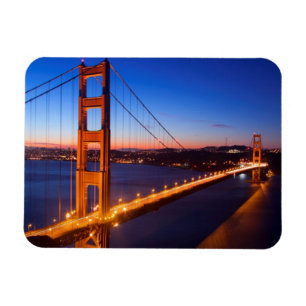 Gryning över San Francisco och den guld- grindbro Magnet