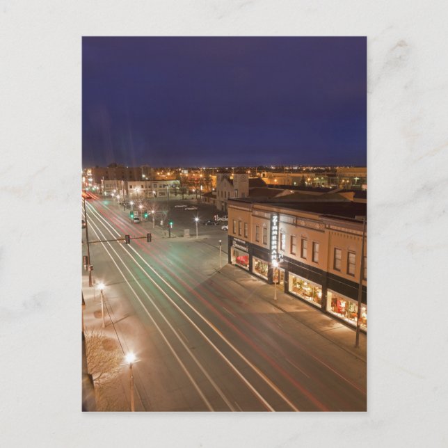 Gryning på Main Street i Bismarck, North Dakota Vykort (Framsida)