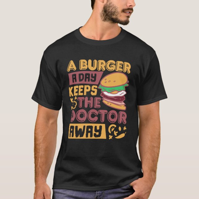 Grynkad Cheese Burger Day Fast Food Burger T Shirt (Framsida)