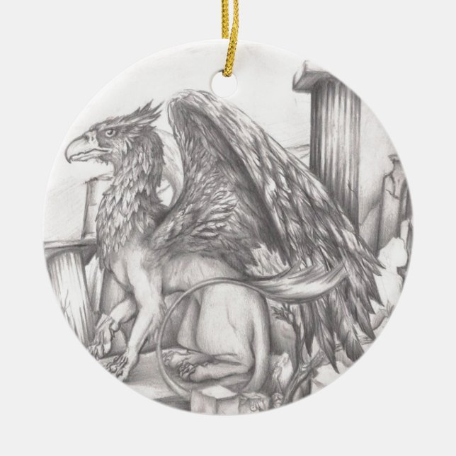gryphon.jpg julgransprydnad keramik (Framsidan)