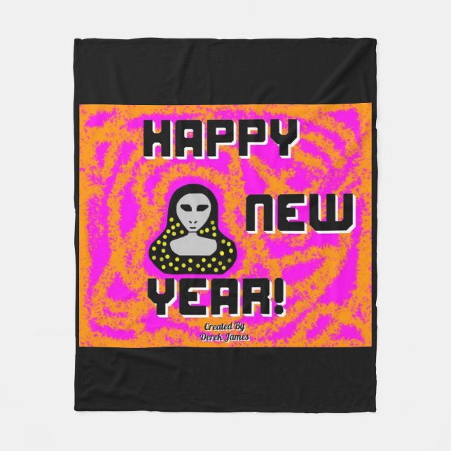 Grys nyår Önskemål Medium Fleece Blanket (Framsidan)