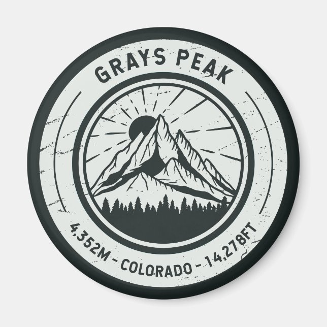 Grys Peak Colorado Hiking Skiing Travel Magnet (Framsidan)