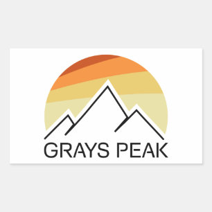 Grys Peak Retro Rektangulärt Klistermärke