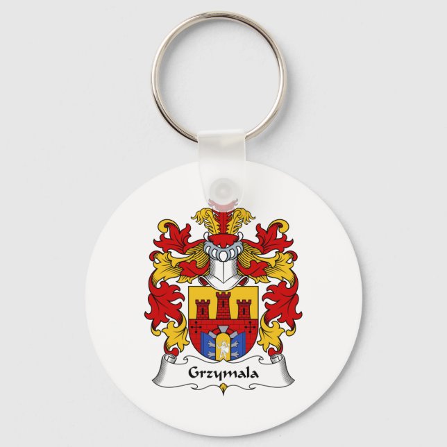 Grzymala Family Crest Nyckelring (Framsida)