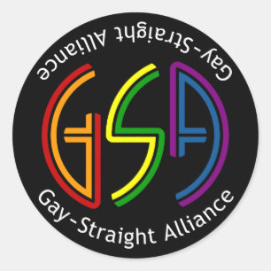 GSA Neon Round Mörk Sticker Runt Klistermärke