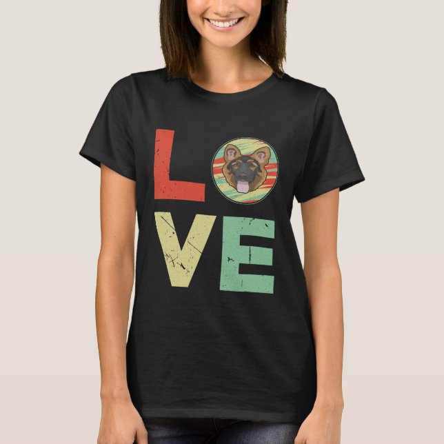 GSD052 - Tyska Shepherd Kärlek T Shirt (Framsida)