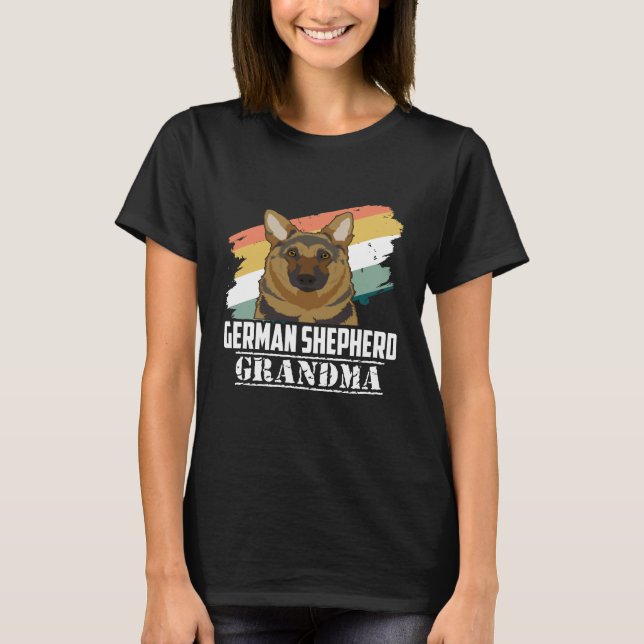 GSD116 - Tysk Shepherd Grandma T Shirt (Framsida)
