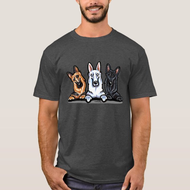 GSD Black White och Tan T-shirt (Framsida)