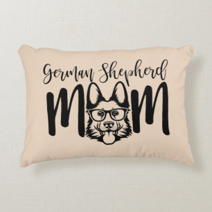 GSD German Shepherd Mamma på Beige Prydnadskudde