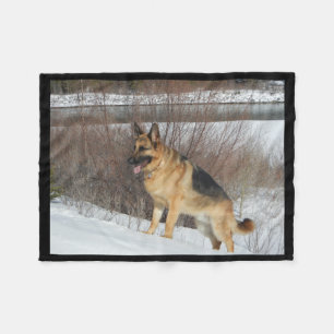 GSD i vintersnö Fleecefilt