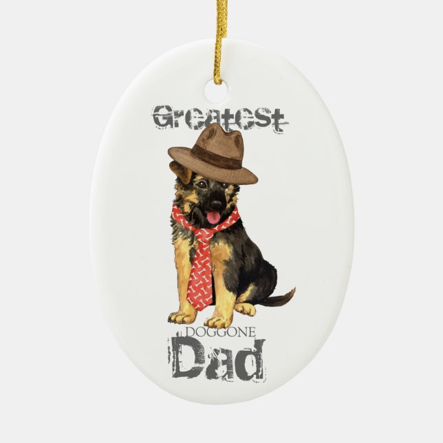 GSD Pappa Ceramic Ornament (Framsidan)