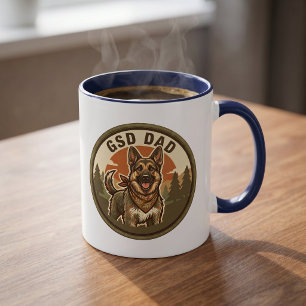 GSD Pappa Kaffemugge Tysk Schäferhund Pappa Pres Mugg