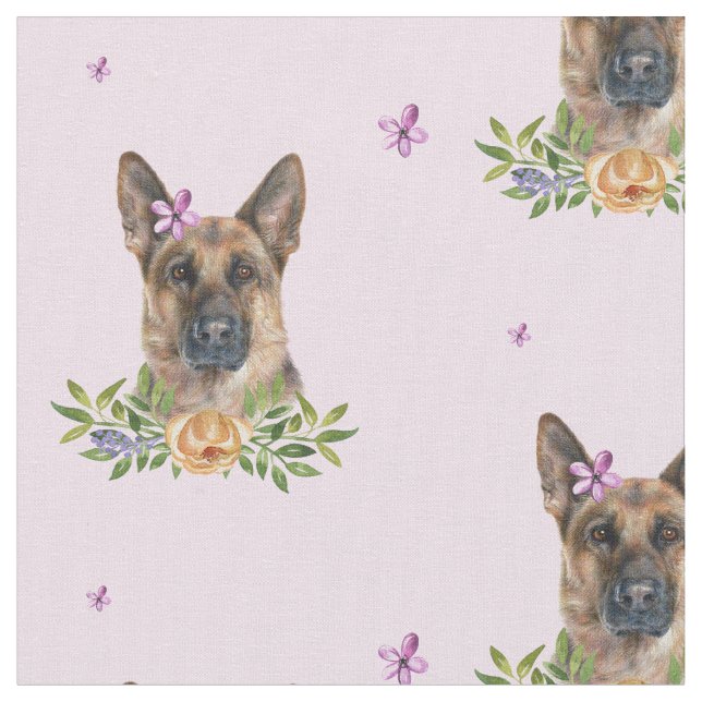 GSD-rosablommigt Tyg (Närbild)