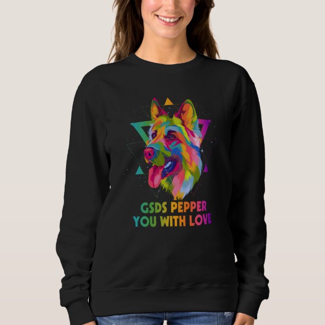 GSDs Pepper You With Love German Shepherd Animal   T Shirt (Framsida)