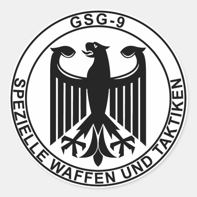 GSG-9 RUNT KLISTERMÄRKE (Framsida)