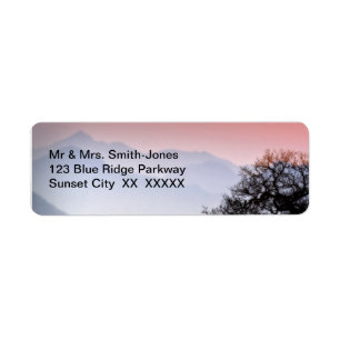 GSMNP Sunset Blue Ridge Parkway Travel Fotografi Returadress Etikett