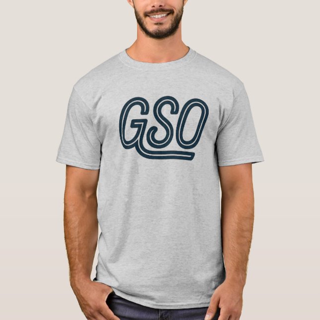 GSO Greensboro Airport Code - Bold North Carolina T Shirt (Framsida)