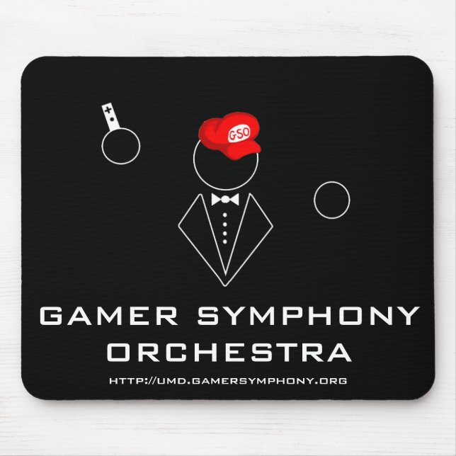 GSO svart Mousepad Musmatta (Framsidan)