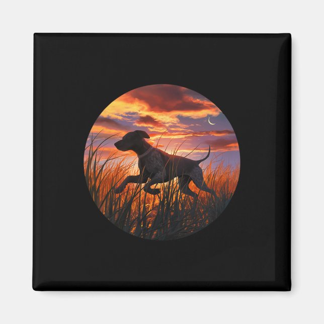 Gsp German Shorthar Pointer Gsp Hunting Hundar Magnet (Framsidan)