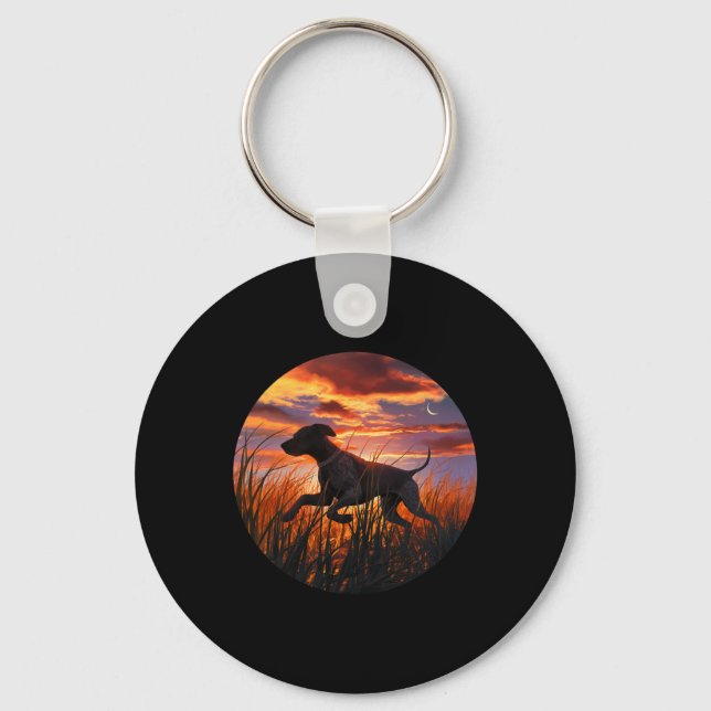 Gsp German Shorthar Pointer Gsp Hunting Hundar Nyckelring (Framsida)