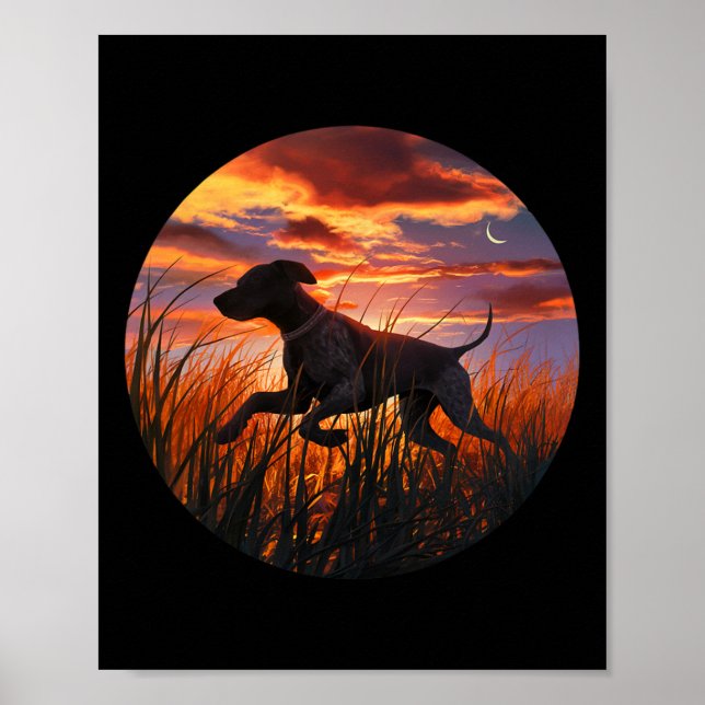 Gsp German Shorthar Pointer Gsp Hunting Hundar Poster (Framsidan)