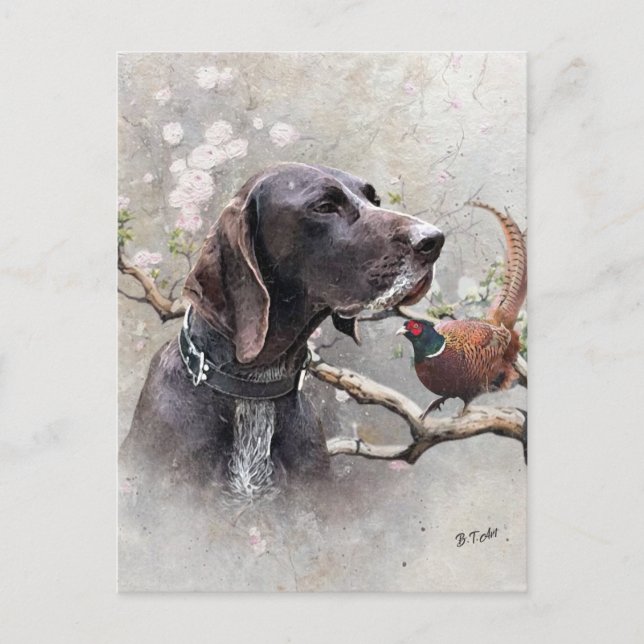 GSP Hunting Art – Precision, Passion, and Pheasant Vykort (Framsida)