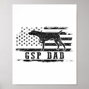 Gsp Pappa Usa Amerikansk Flagga Tysk Korthårig Poi Poster