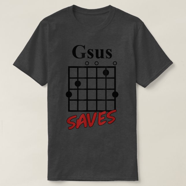 Gsus guitar Saves 974 T Shirt (Design framsida)