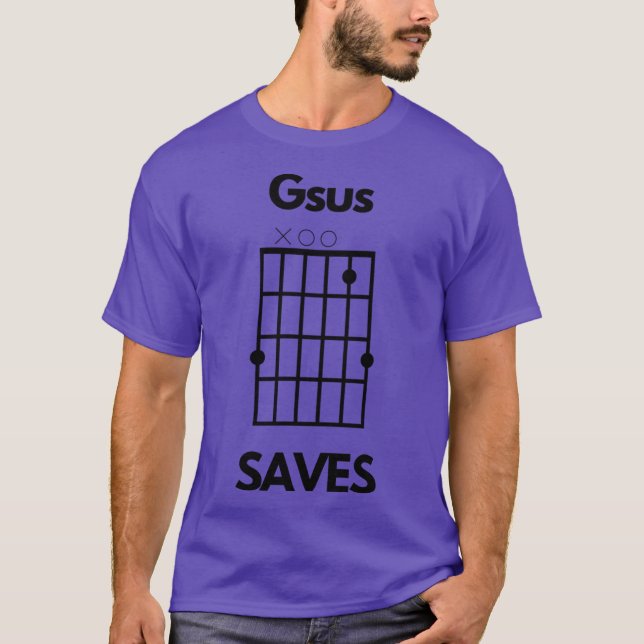 Gsus Räddar Jesus Räddar Ackord Pun-vänner T Shirt (Framsida)