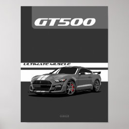 GT500 Poster - Grått