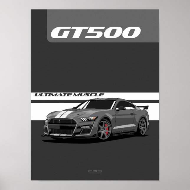 GT500 Poster - Grått (Framsidan)