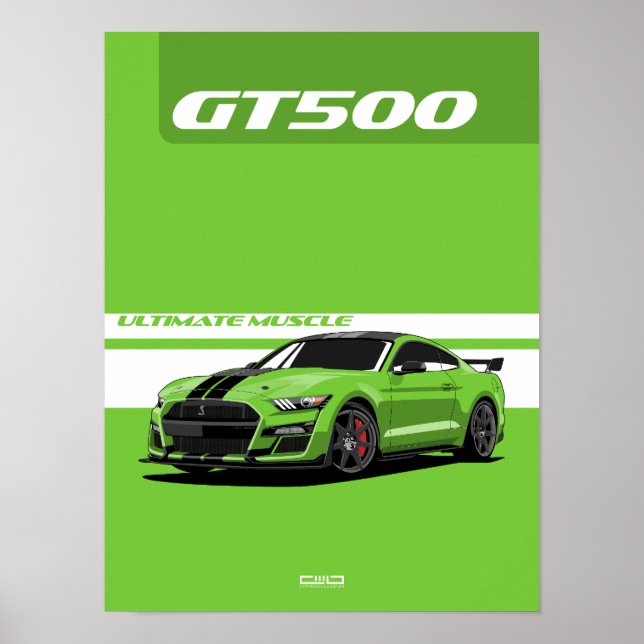 GT500 Poster i musklerna - Grönt (Framsidan)