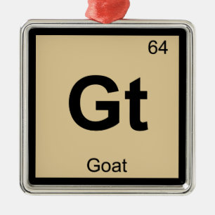 Gt - Getingkött kemi Periodiska systemets symbol Julgransprydnad Metall