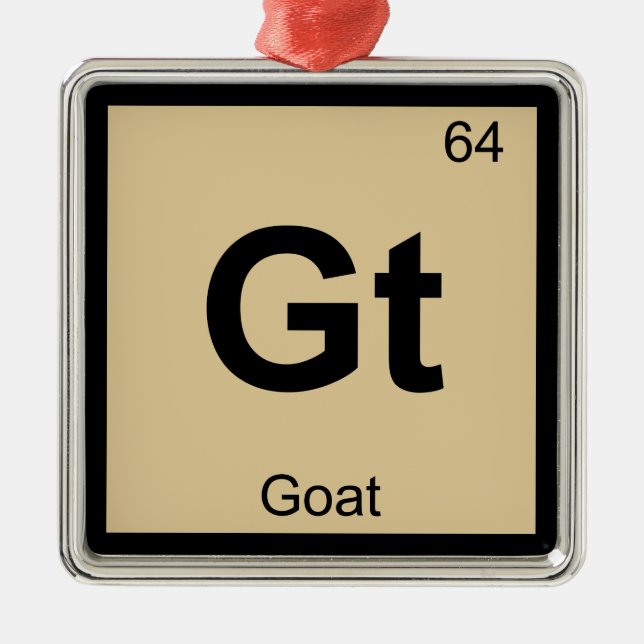 Gt - Getingkött kemi Periodiska systemets symbol Julgransprydnad Metall (Framsidan)
