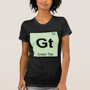 Gt - Symbol för bord för grön Teakemi periodisk Tee Shirt