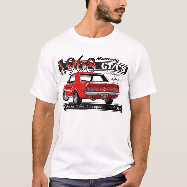 GTCS-1968 Mustang - siddubbelt T-shirt (Framsida)