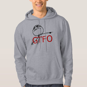GTFO får ut tecknaden Meme för grabbursinneansik Hoodie