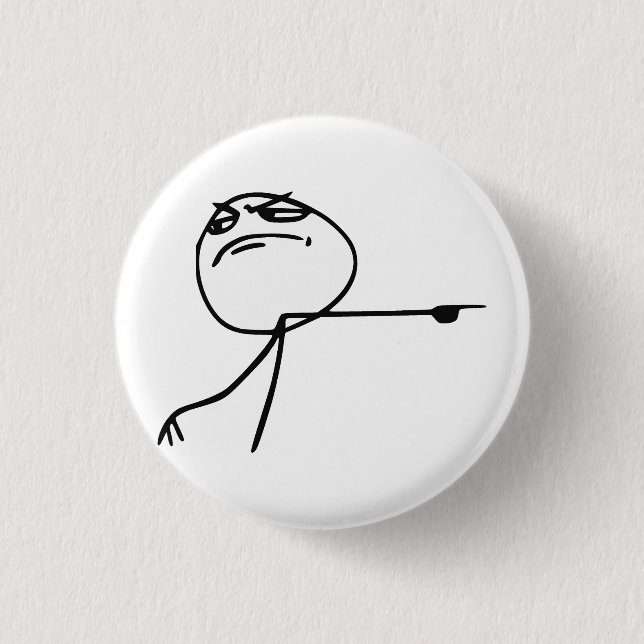 GTFO får ut tecknaden Meme för grabbursinneansikte Knapp (Framsida)