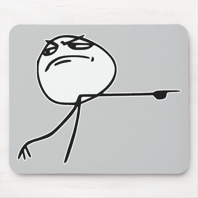 GTFO får ut tecknaden Meme för grabbursinneansikte Musmatta (Framsidan)