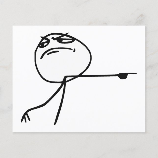 GTFO Hämta ut Guy Rage Ansikte Tecknad-PM Flygblad (Framsidan)