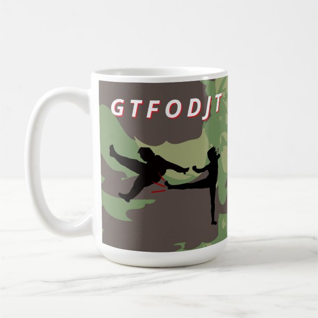 GTFODJT Hämta F ut DJT-antitrumpen Kaffemugg (Vänster)